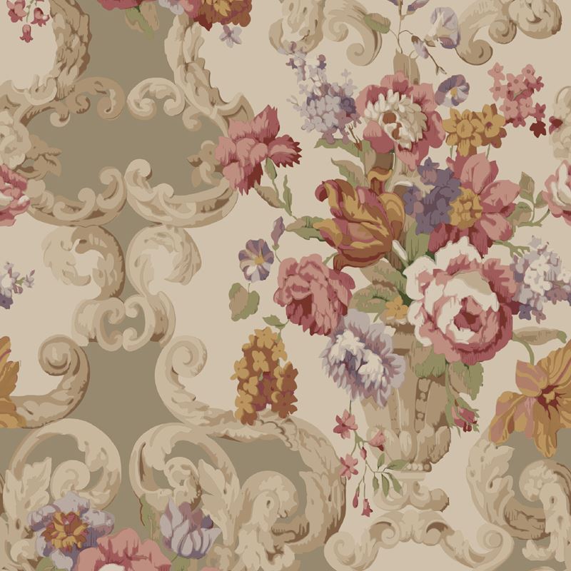 Free download Mulberry FG103V54 Floral Rococo RedPlum Wallcovering The ...