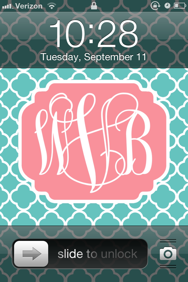Ladies Make Your Own High Quality Monogram iPhone Wallpaper