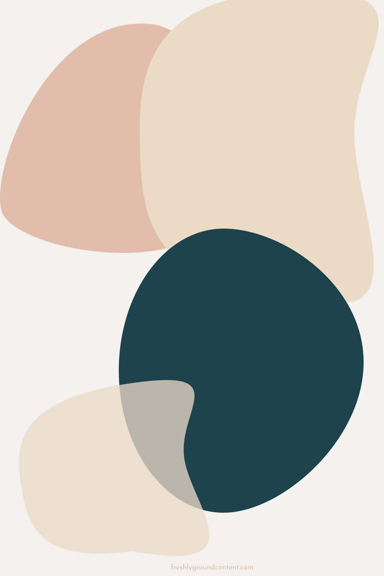 Abstract Shapes In Beige Pink And Wallpaper