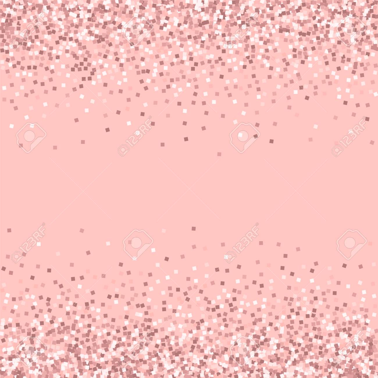 Pink Gold Glitter Scattered Border With On