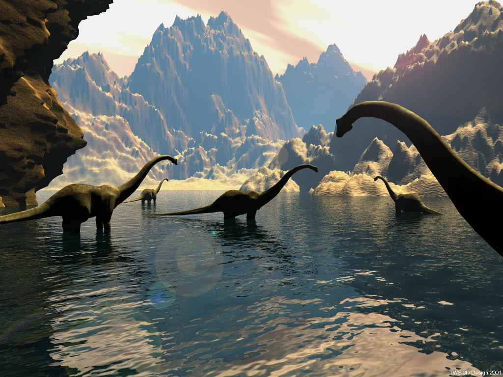 Dinosaur Wallpaper Sauropods Wading