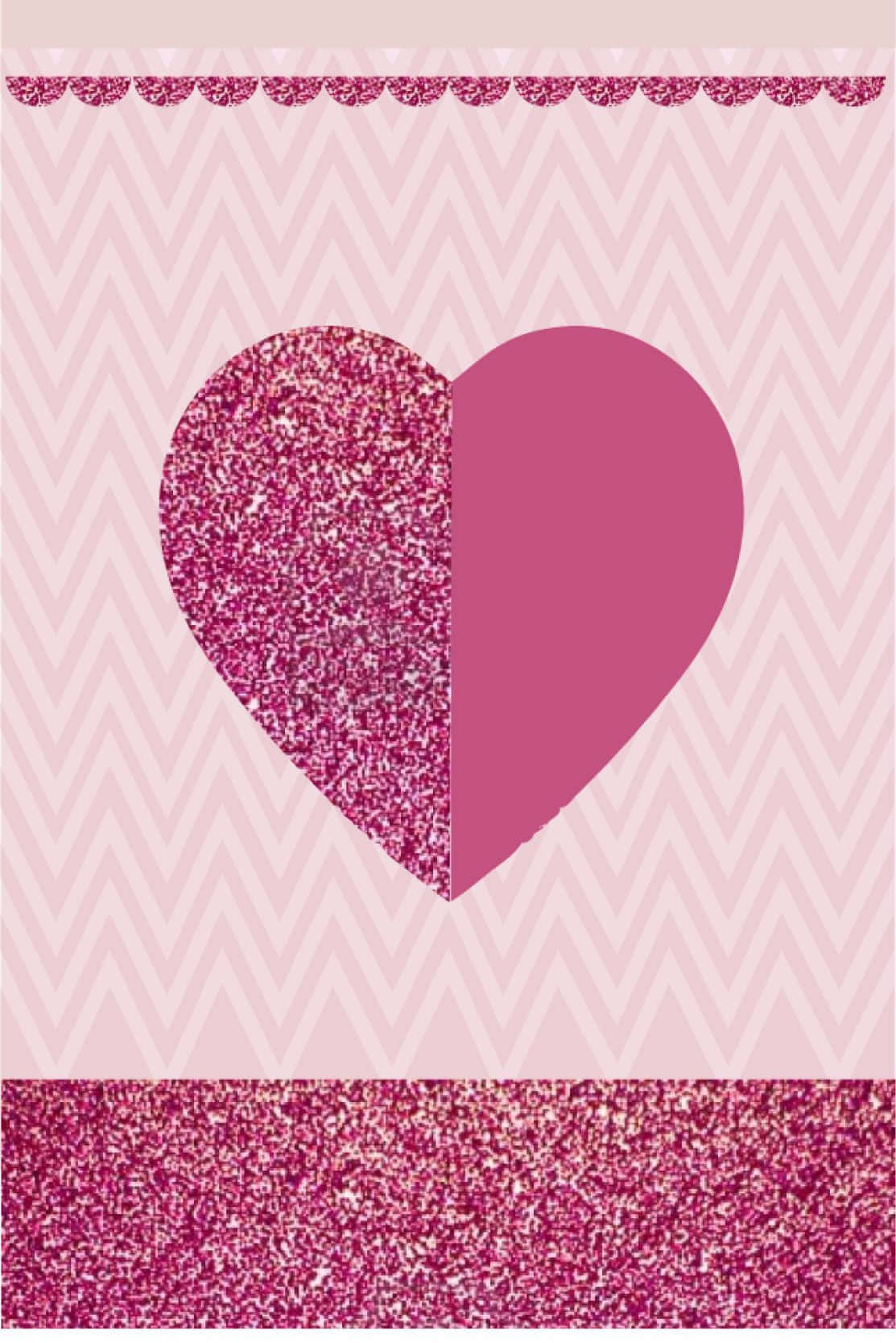 Glitter Pink Hearts Wallpaper