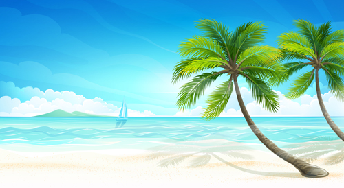 Eps File Tropical Islands Holiday Background Design Vector