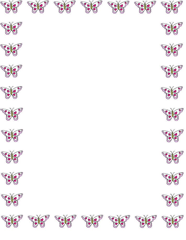 Butterfly Background Border Paper And Stationery