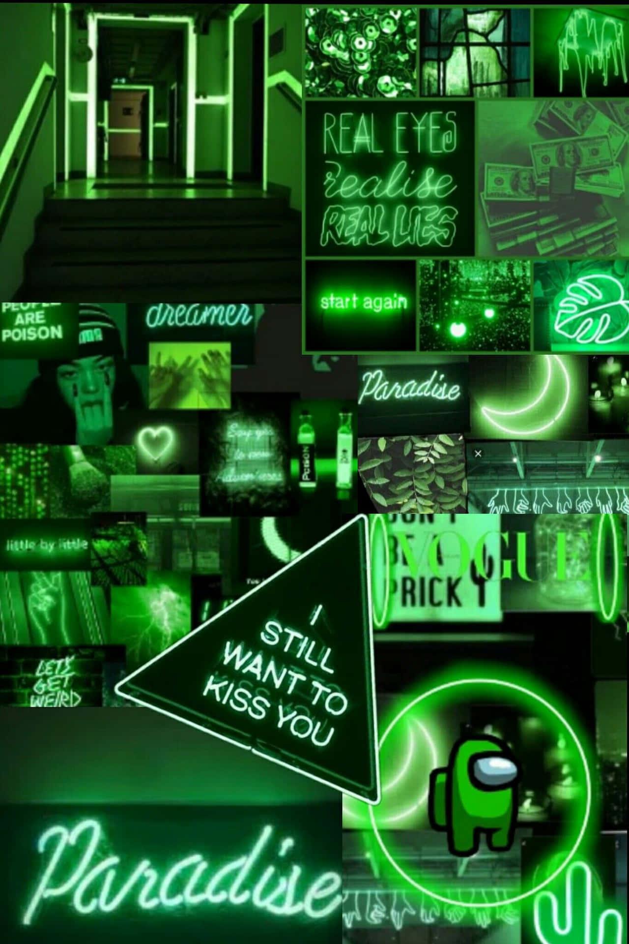 Glow Hot With Neon Green Aesthetic For Your Desktop