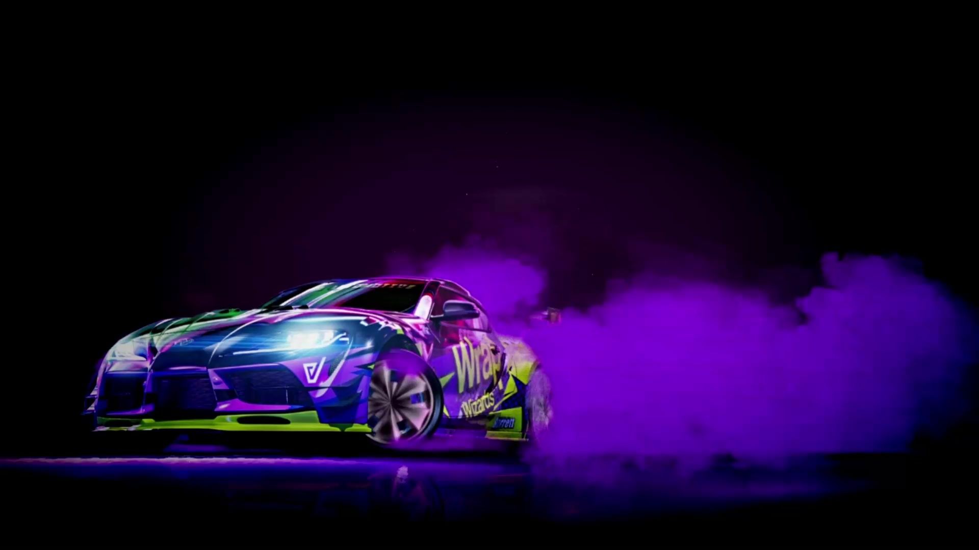 Purple Toyota Supra Neon Drift