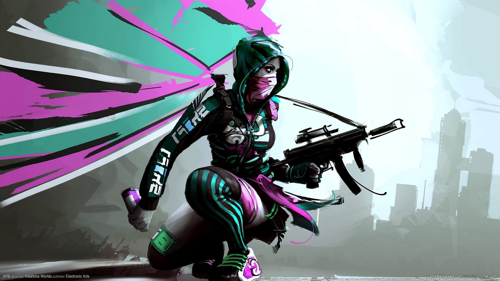 Girl Submachine Gun Apb Game HD Wallpaper Epic Desktop Background