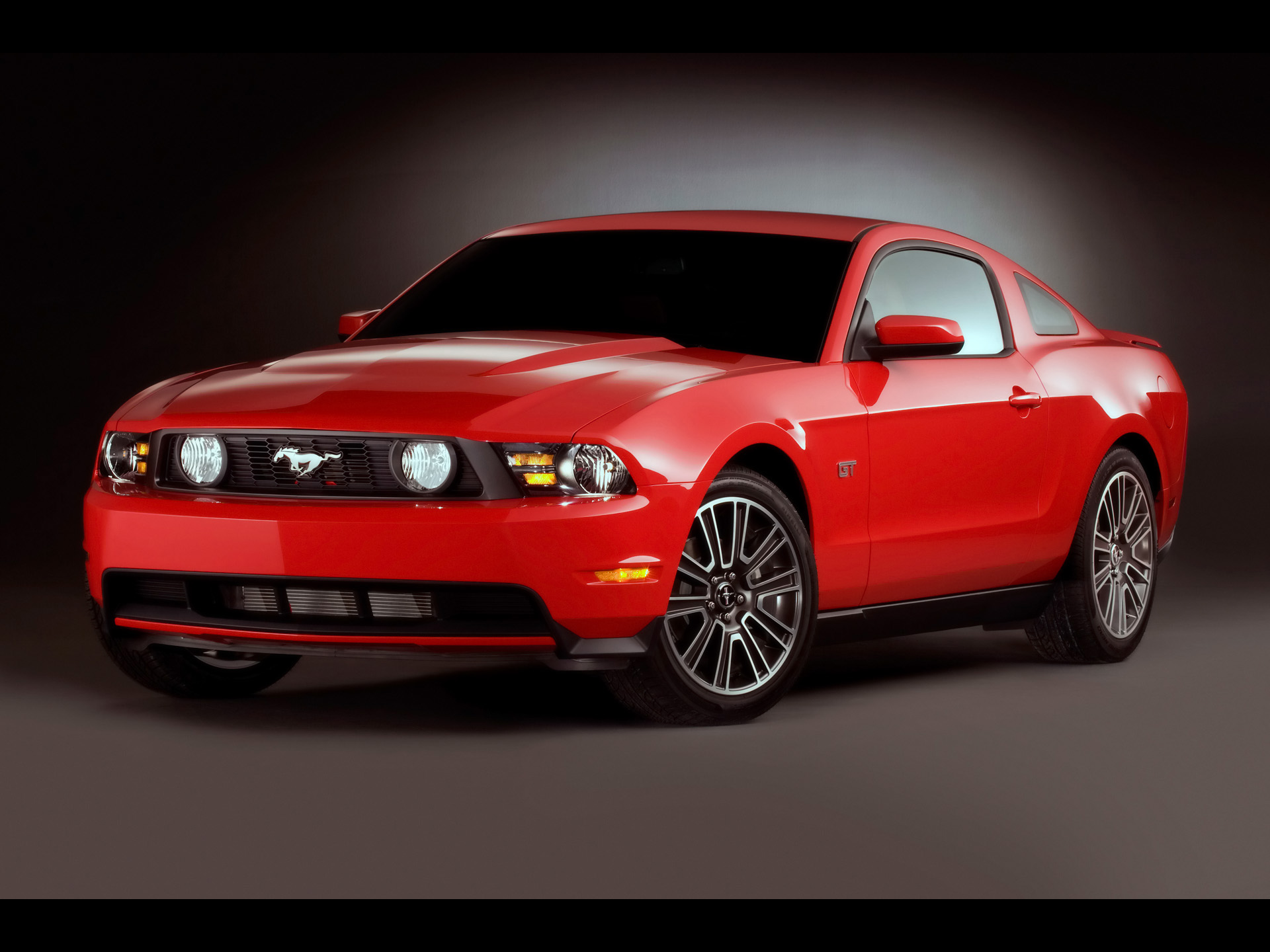 Ford Mustang Red Front Angle Top Up Wallpaper
