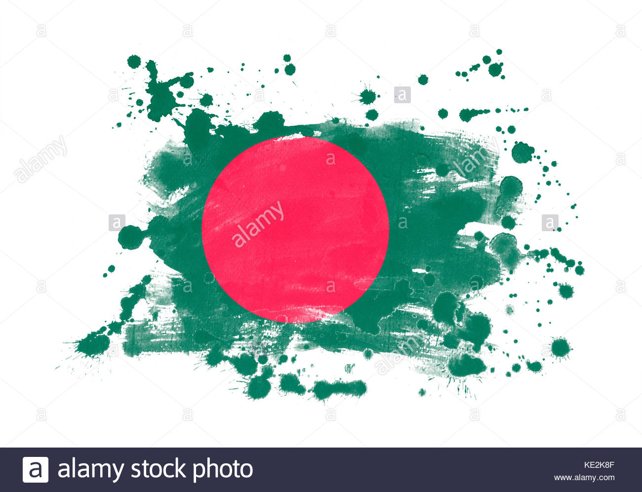 Bangladesh Flag Grunge Painted Background Stock Photo