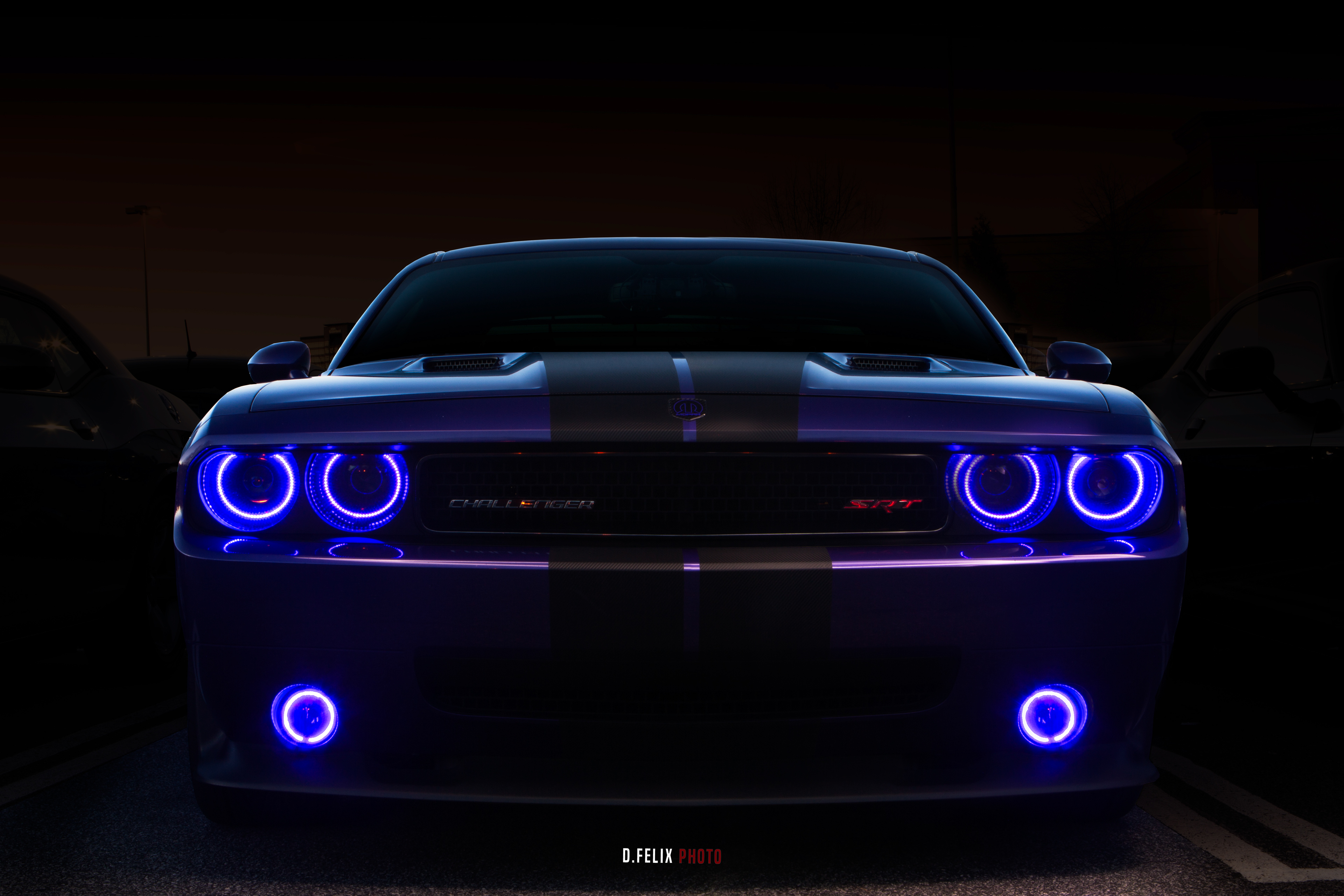 Dodge Challenger Srt Angel Lights Wallpaper HD Cars 4k