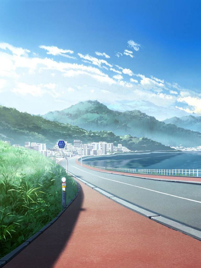 Blue Anime Scenery Wallpaper 4k Phone