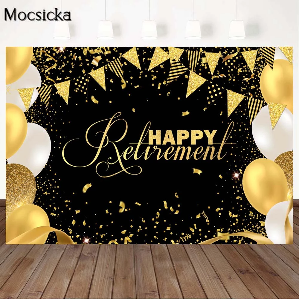 Free download Mocsicka Happy Retirement Black Photography Backdrops ...