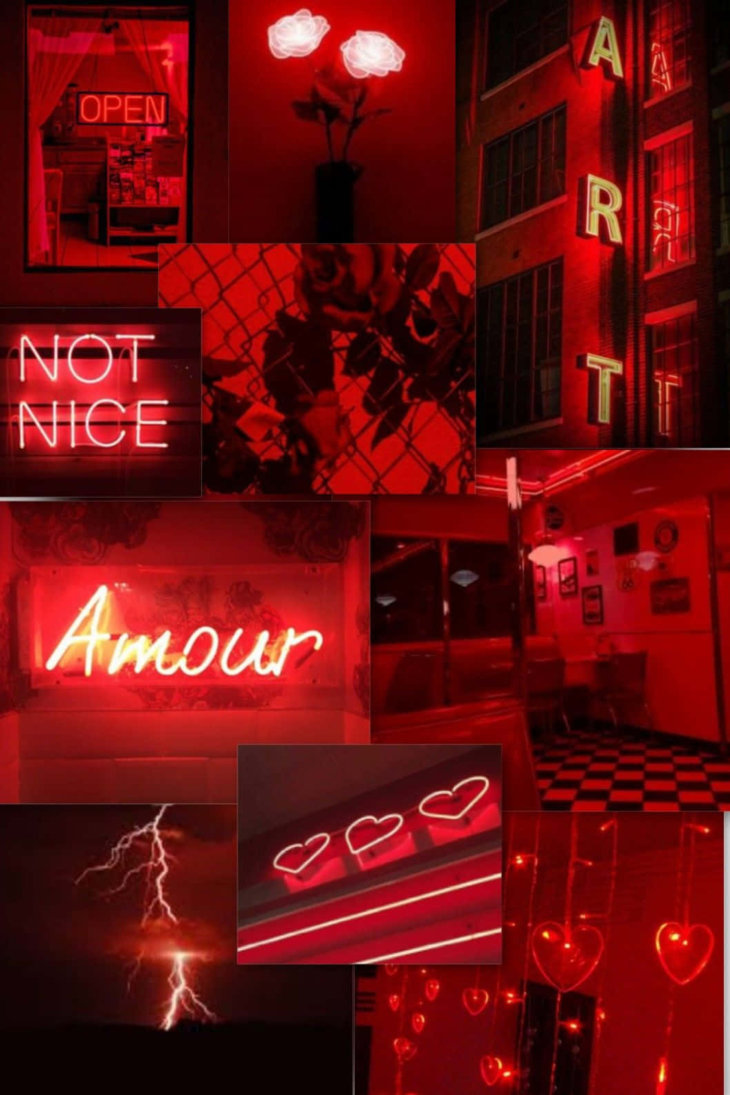 A Burst Of Neon Red Creates Dynamic Aesthetic Wallpaper