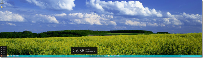 Windows 8 Extended Wallpaper And Taskbar Across Dual Monitors 664x190