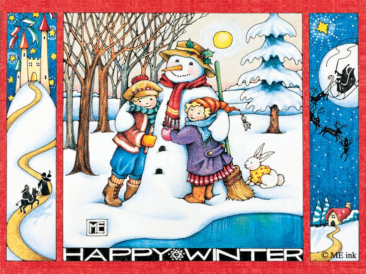 Happy Winter Wallpaper Mary Engelbreit