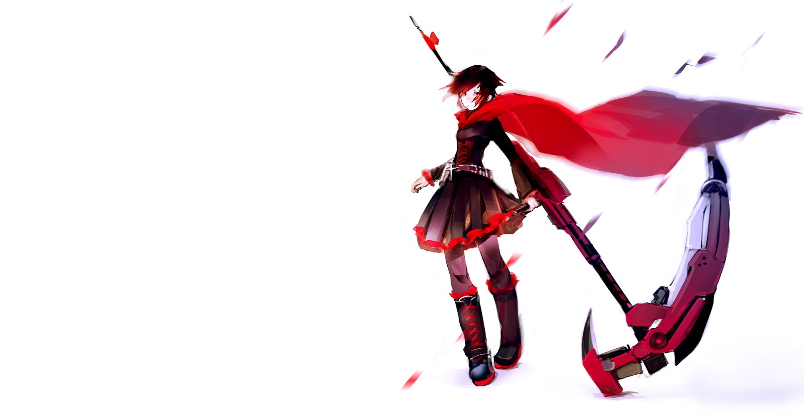 Ruby Rose Red Rwby Death Scythe Girls Cape Girl Anime HD Wallpaper