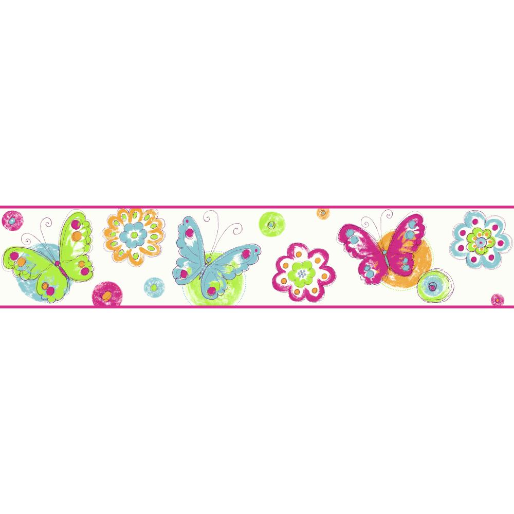 Kids KS2253BD Butterfly Circle Border   Wallpaper Border Wallpaper