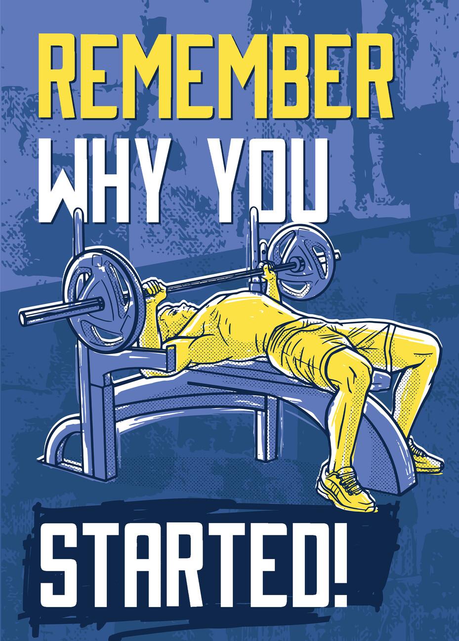 Remember Why You Started Fitness Motivation Wall Mural Buy