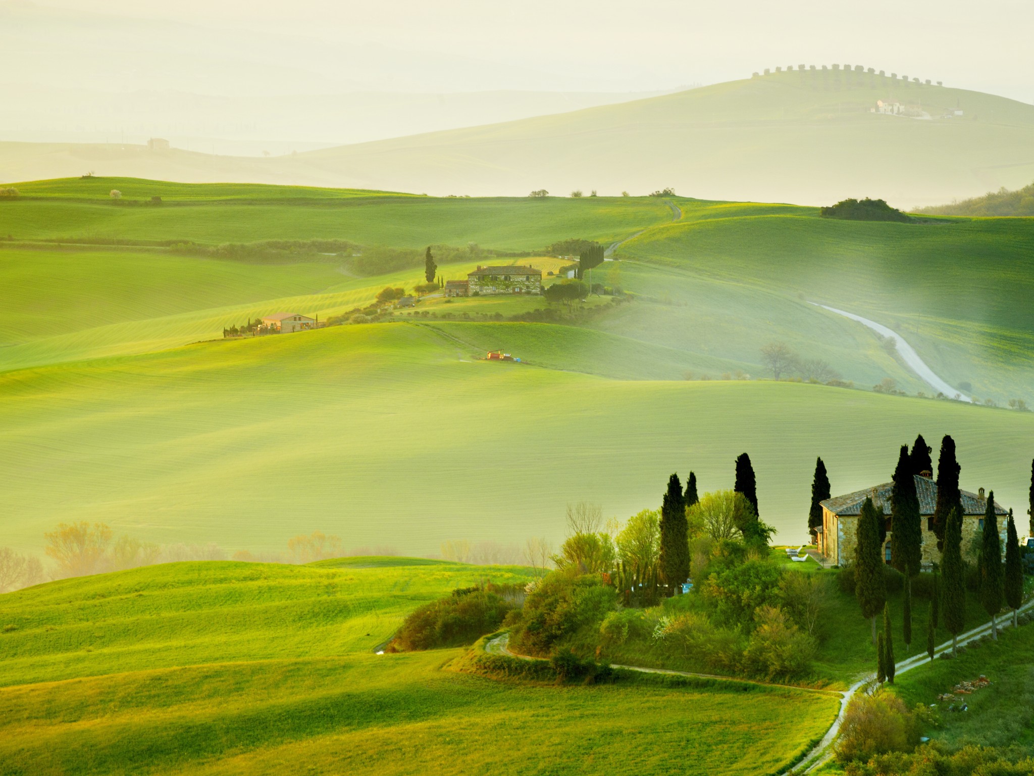 Wallpaper Tuscany Landscape Countryside San Quiricodorcia Italy