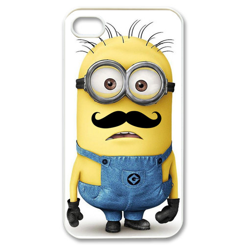 Cool Funny Despicable Me Minion With Cute Mustache iPhone 4s Case