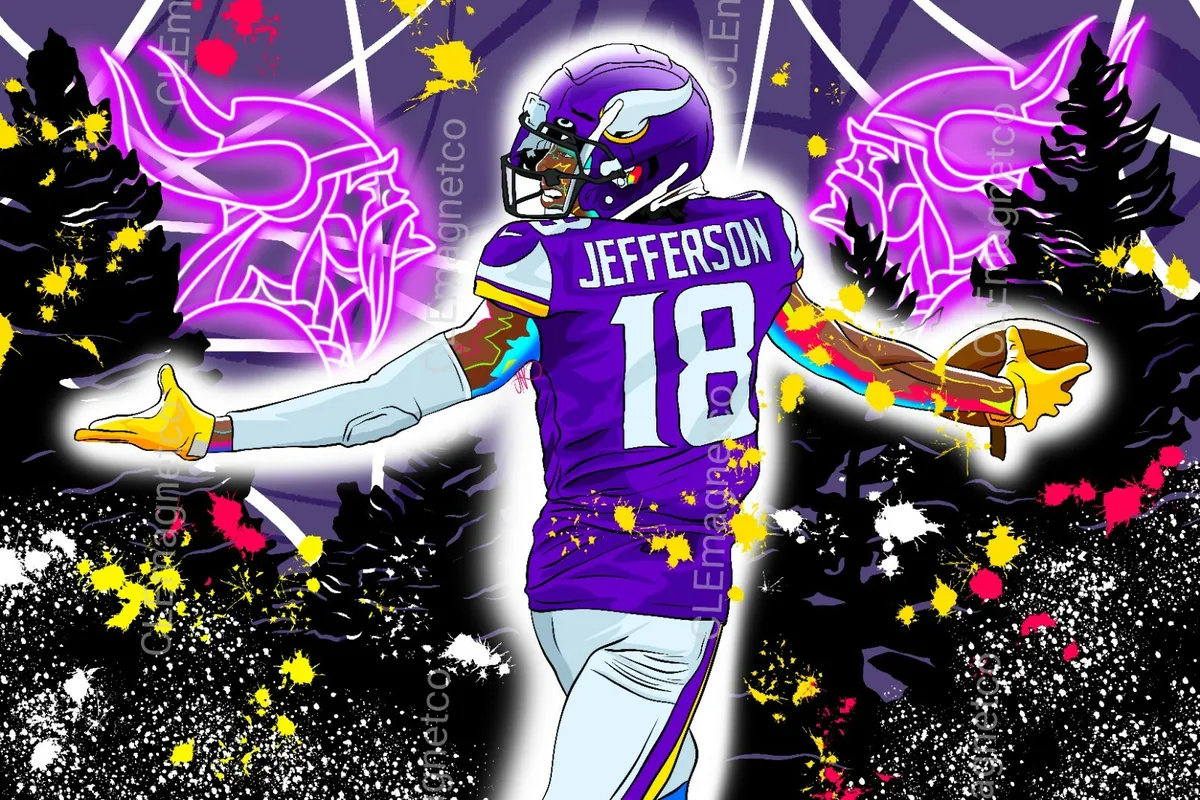 Justin Jefferson art MAGNET Minnesota Vikings Wide Receiver