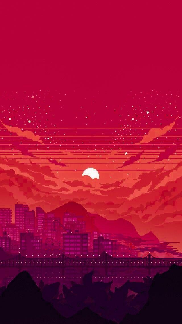Wallpaper Pixel Art Landscape Background
