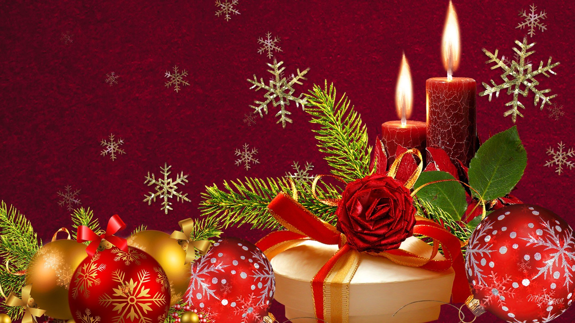 Red and Green Christmas   Backgrounds Wallpapers Pictures Pics 1920x1080