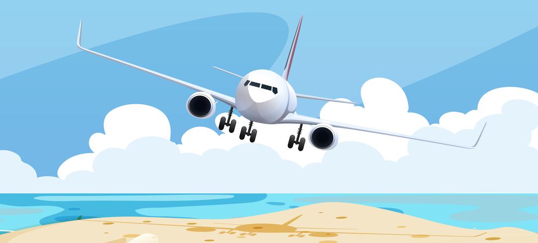 Background Scene With Airplane Flying Vectors