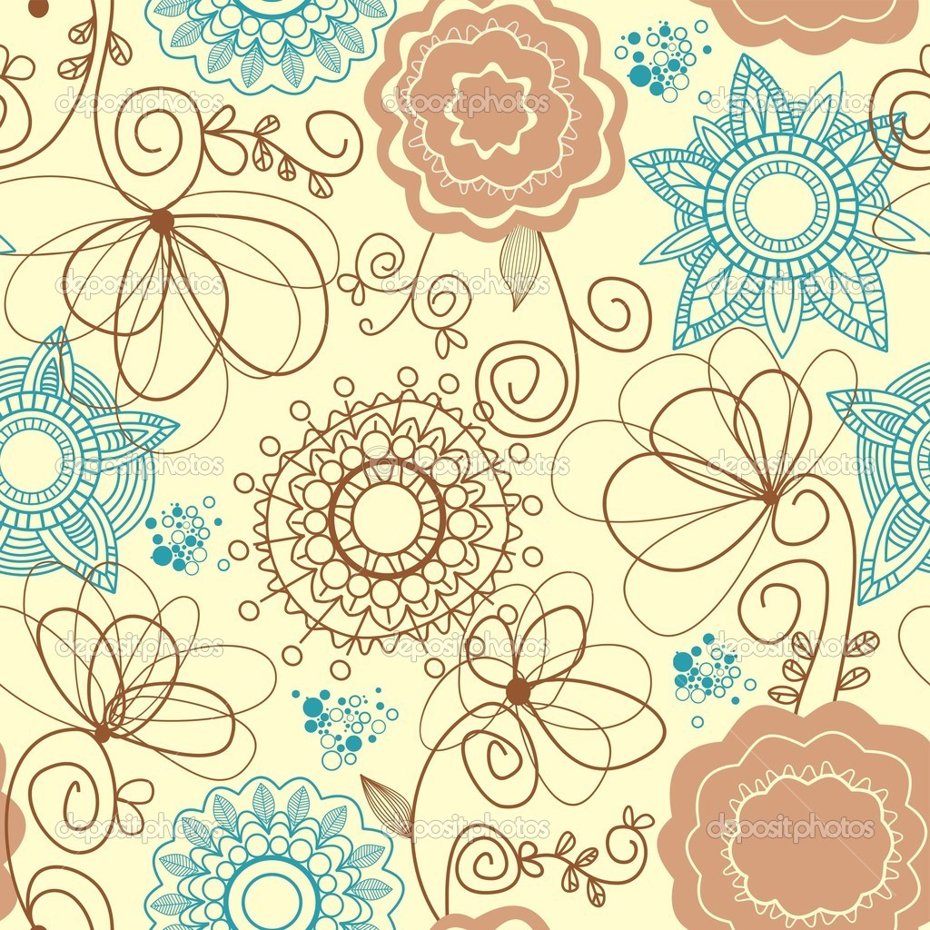 Retro Floral Pattern Stock Vector Danus HD Wallpaper