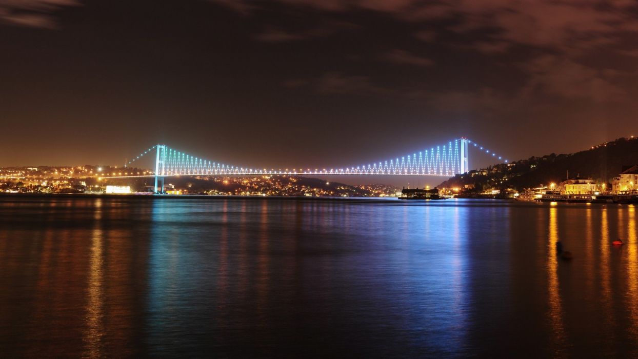Istanbul Turkey City Sea Of Aeyaeymarmara Bosphorus Bridge
