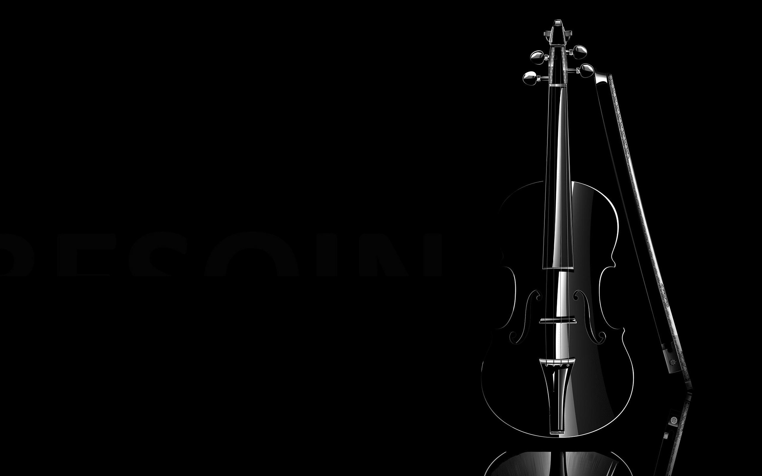 Black Wallpaper Violins Image
