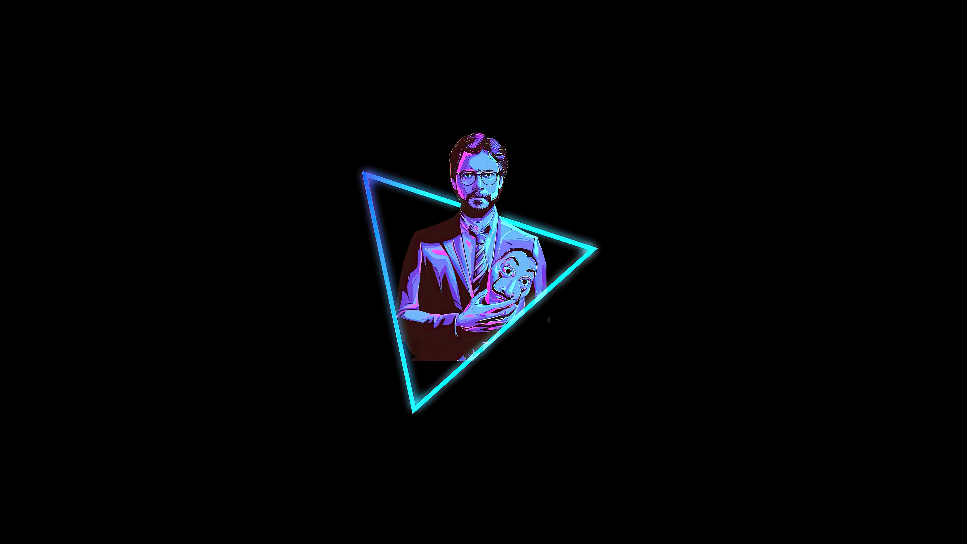 Professor Money Heist Minimal Neon 4k Wallpaper HD Tv Shows