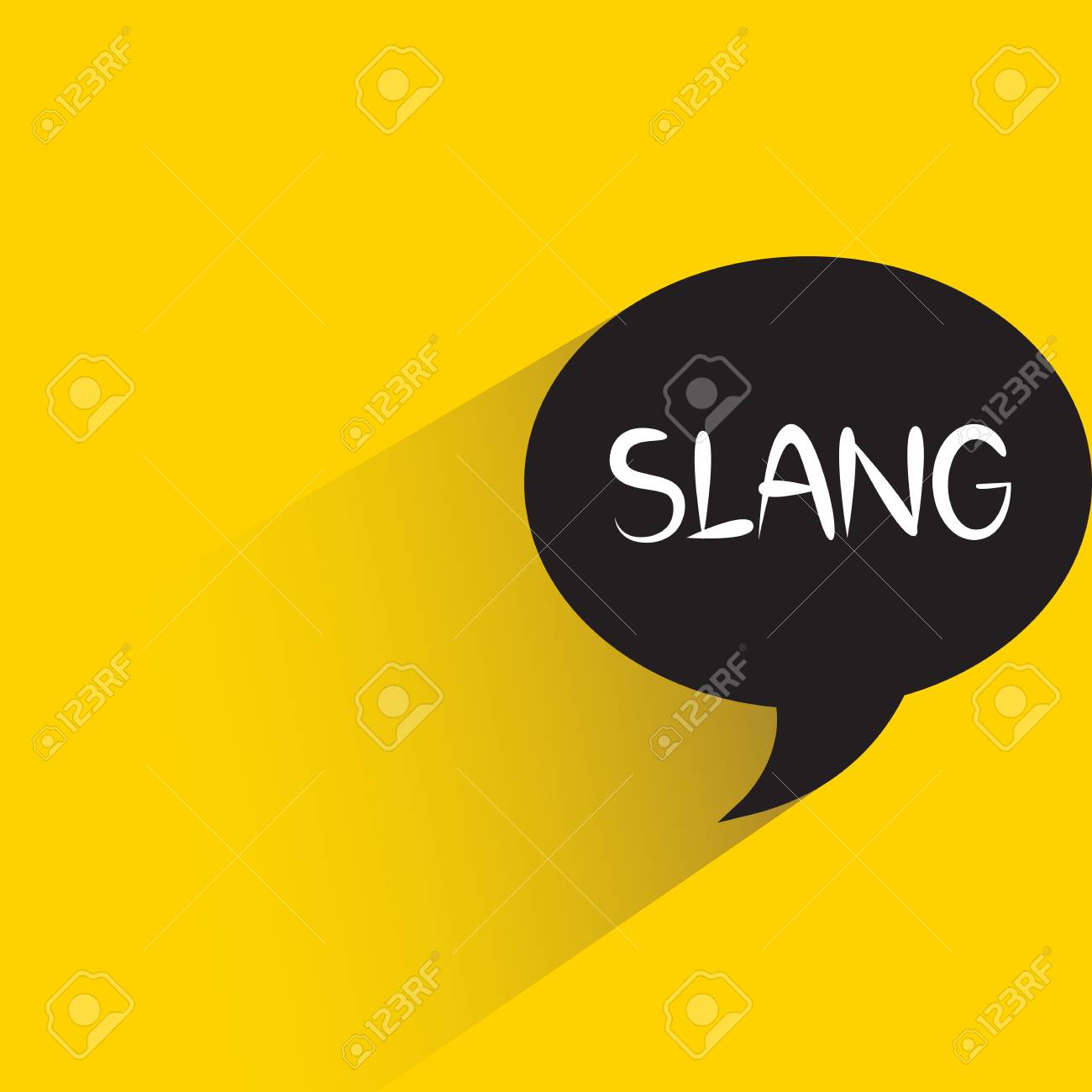 Free download Slang Text Speech Bubble With Shadow On Yellow Background