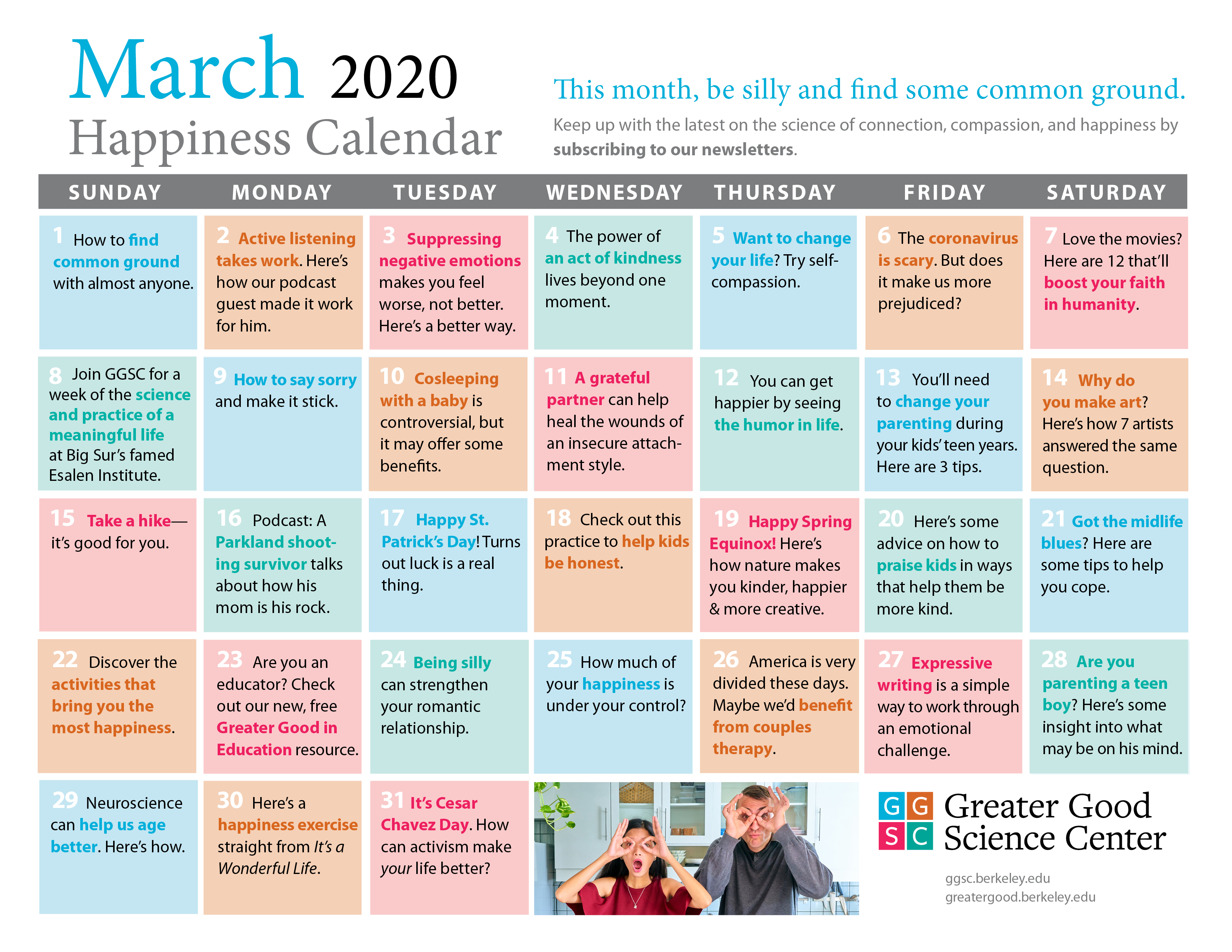 Your Happiness Calendar For March