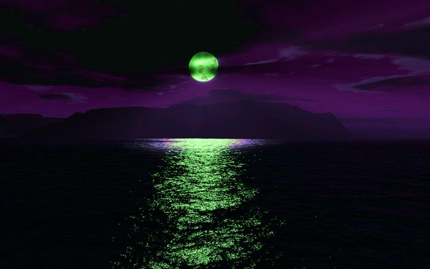 Green Moon Wallpaper HD In Space Imageci