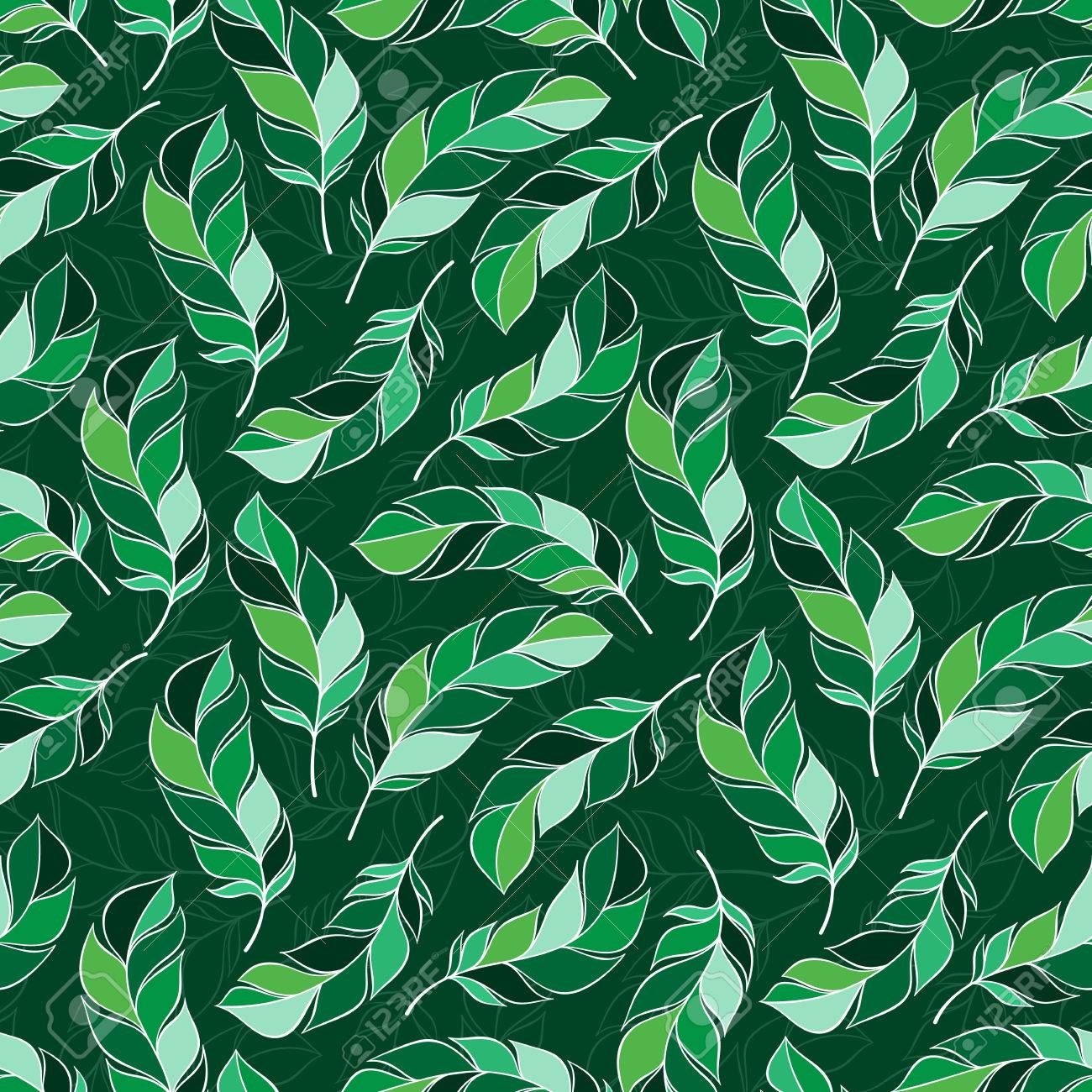 Vintage Seamless Pattern With Hand Drawn Feathers For Desktop