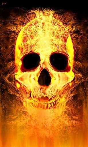 Bigger Burning Skull Live Wallpaper For Android Screenshot