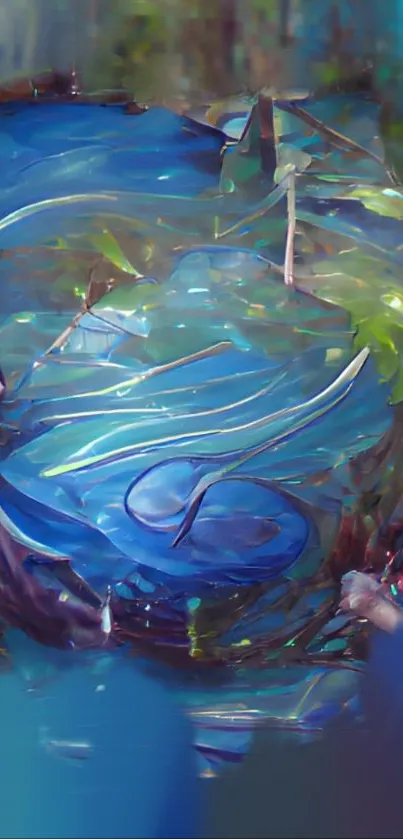 Serene Abstract Blue Art Wallpaper