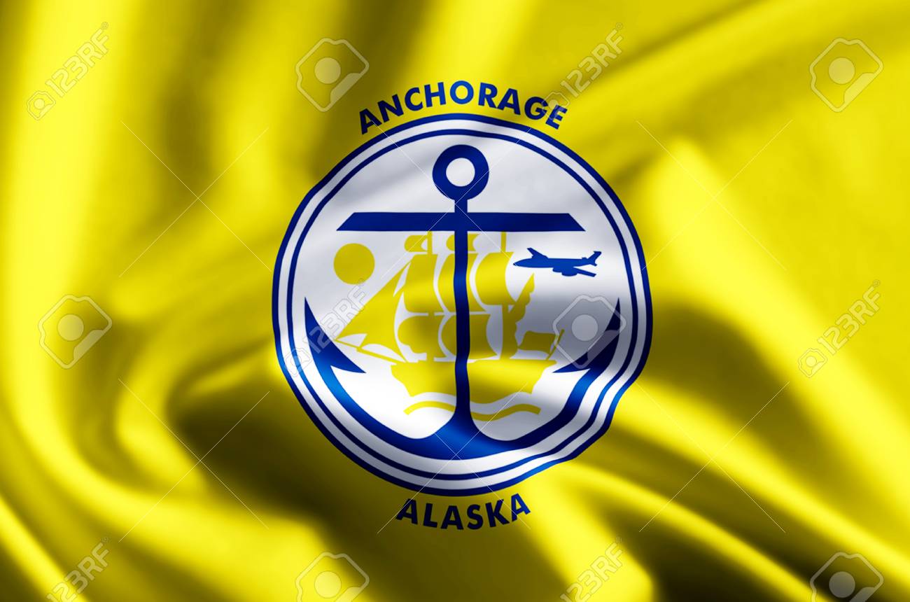 Free download Anchorage Alaska 3D Waving And Closeup Flag Illustration