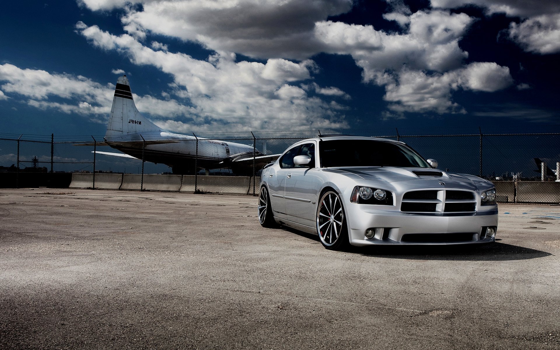 Dodge Charger Plane Clouds Cars Wallpaper