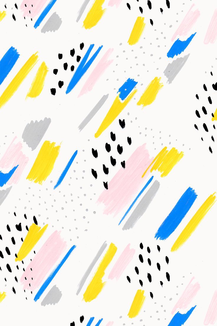 Colorful Brush Strokes Pattern Yellow Pink Blue And Black