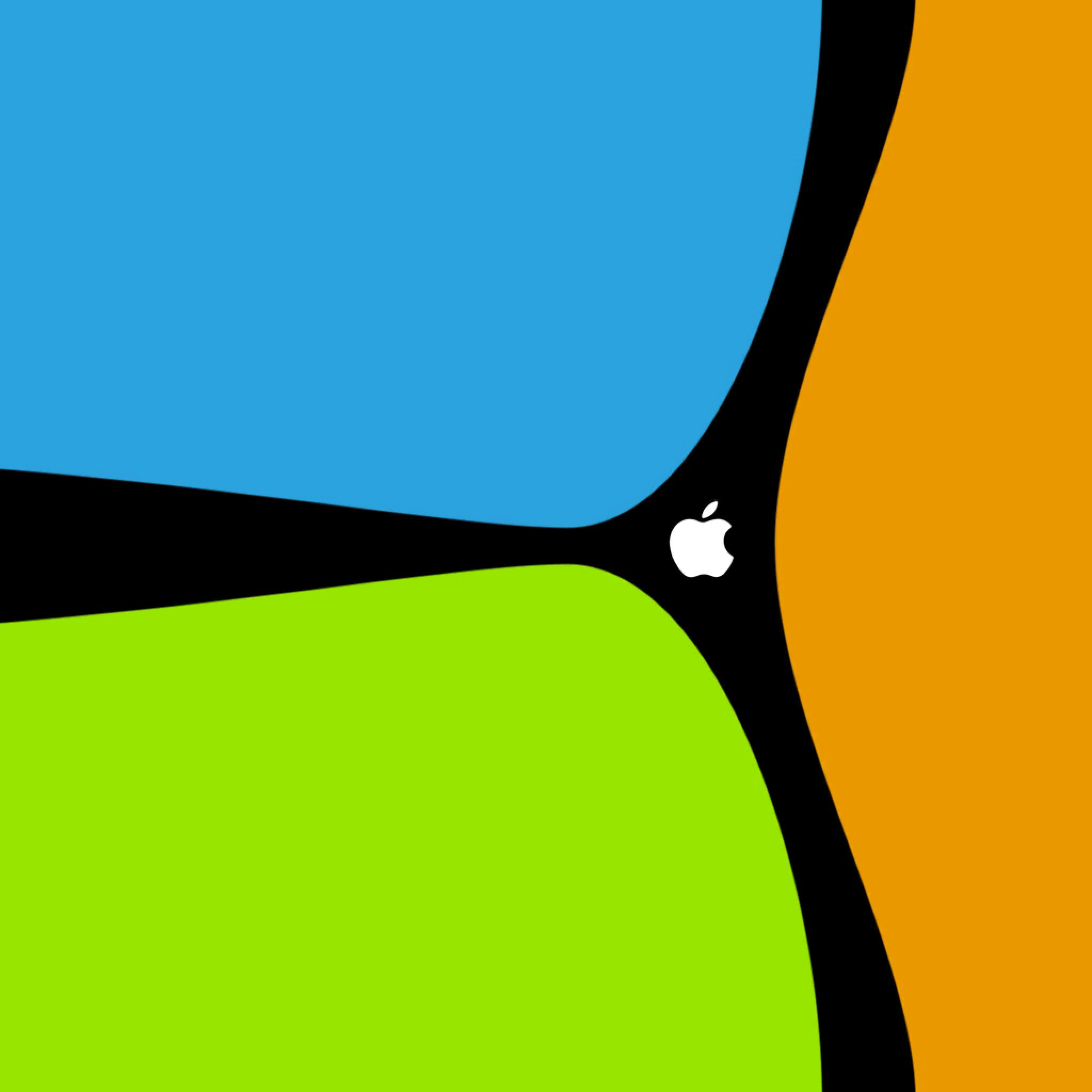  Tri Colour Joyful Apple Logo   iPad iPhone HD Wallpaper Free