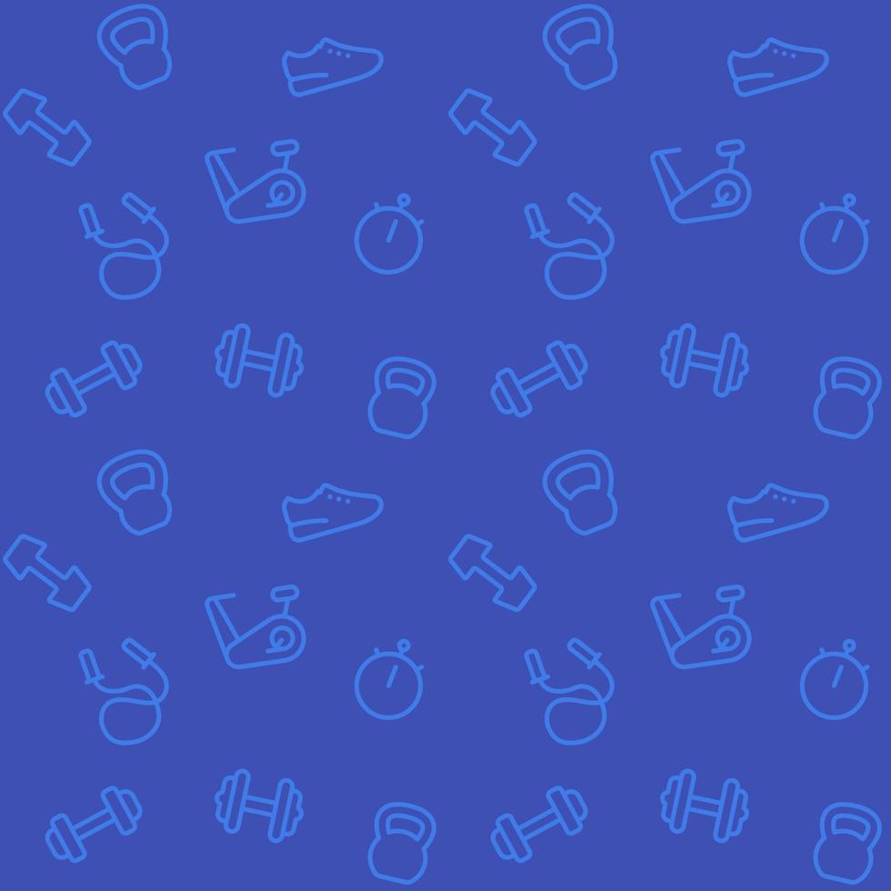 seamless pattern with gym icons workout and training equipment