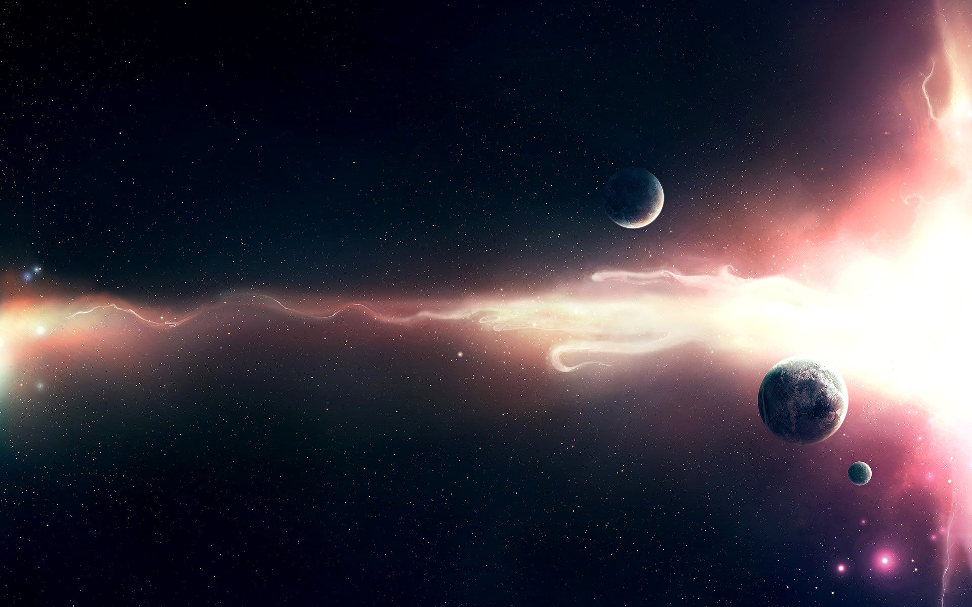 Sunlit Planets Wallpaper