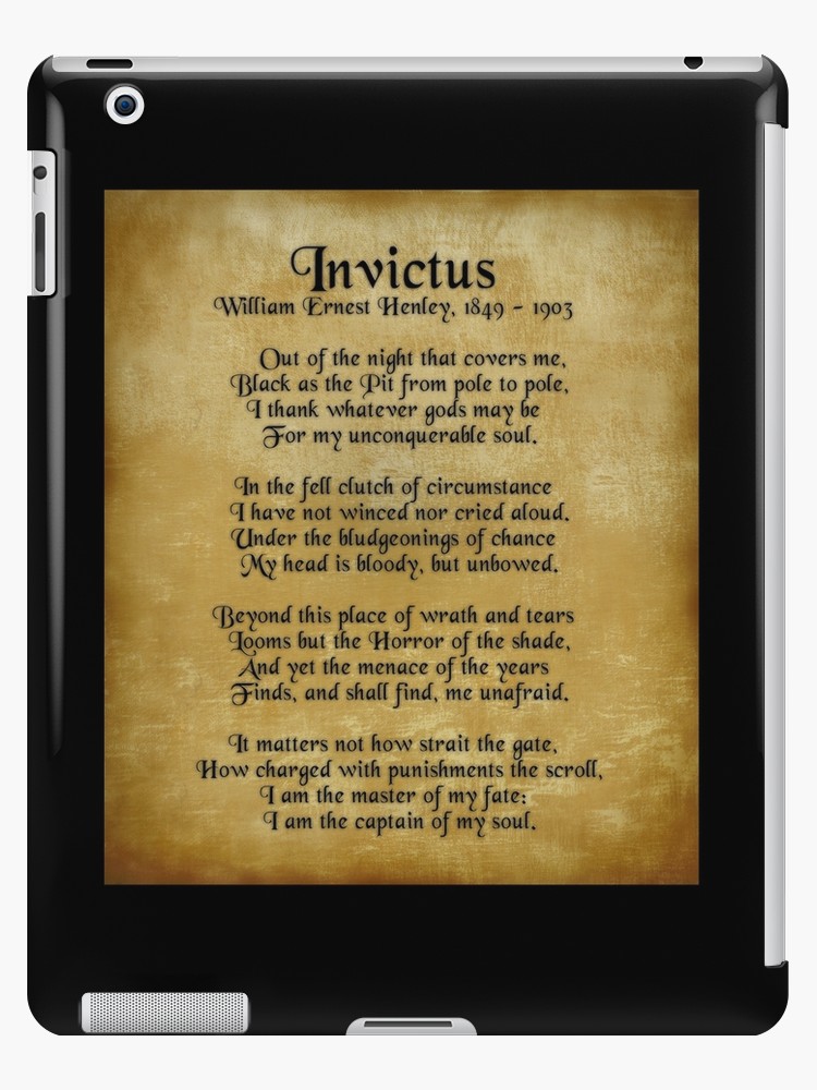 Invictus Ernest Henley Poem On Parchment iPad Case Skin By