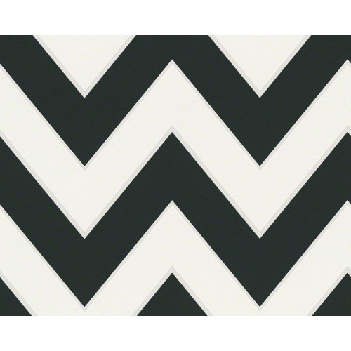 Chevron Wallpaper In Black And White Design By Bd Wall Liked On