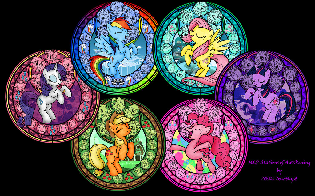 Mane Six Mlp Stained Glass Wallpaper By Akili Amethyst
