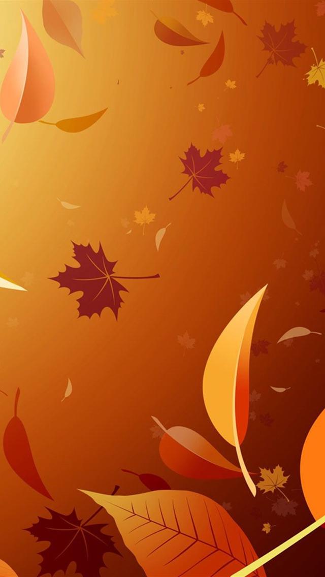Vector Autumn Leaves Background For iPhone iPhone5 Wallpaper