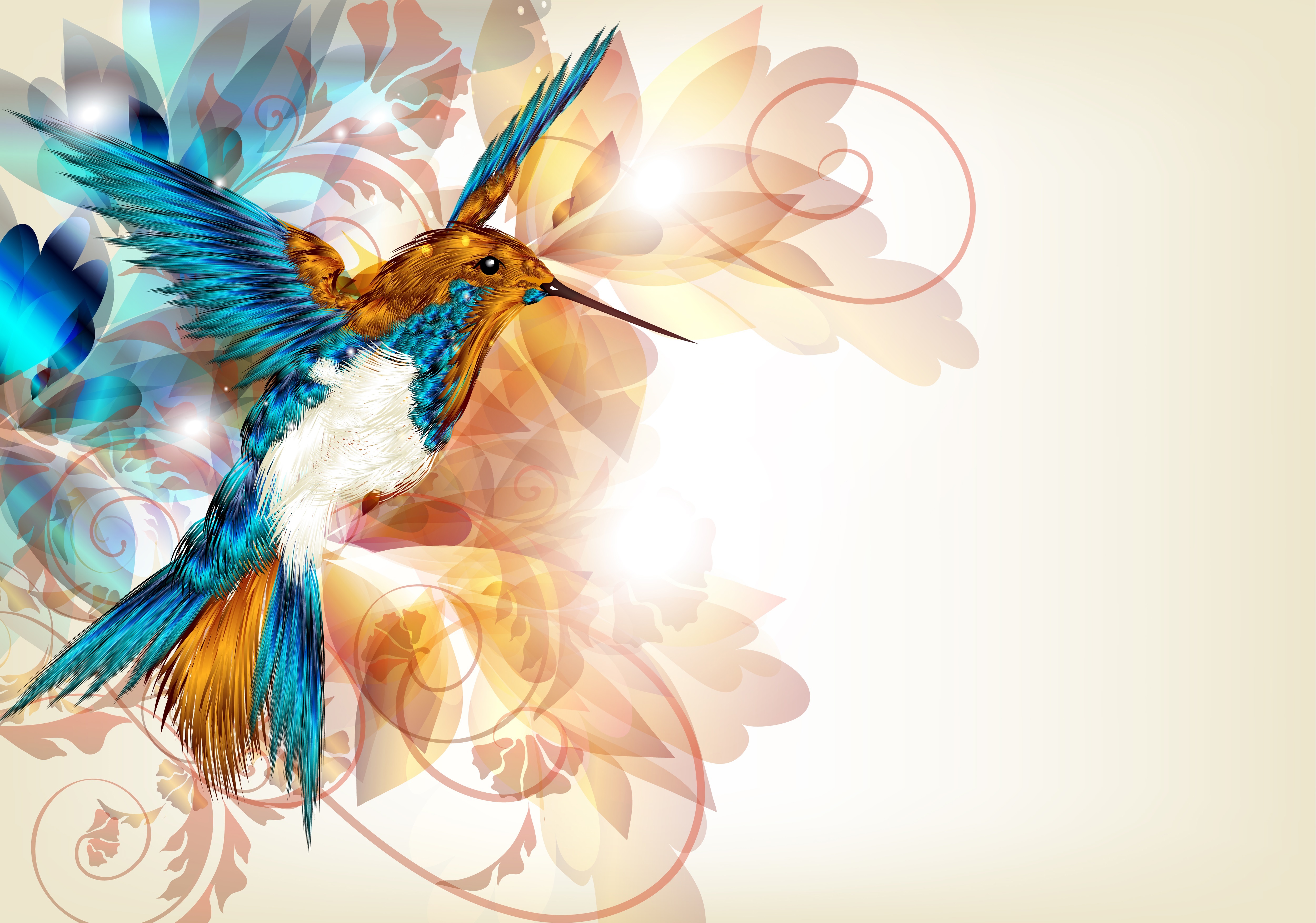 Delightful Hummingbird Live Wallpaper Overflowing in Flowers  Orchids   free download