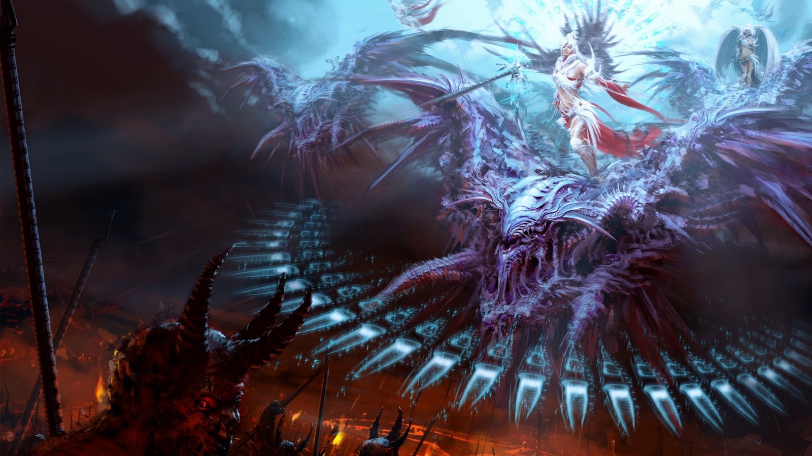 Angels Vs Demons Amazing 3d Art God Devil Epic HD Wallpaper